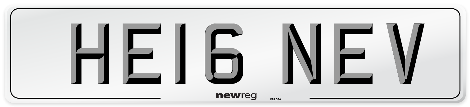 HE16 NEV Number Plate from New Reg